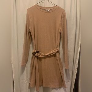 Topshop Nordstrom belted rib knit sweater mini dress or tunic top size 8